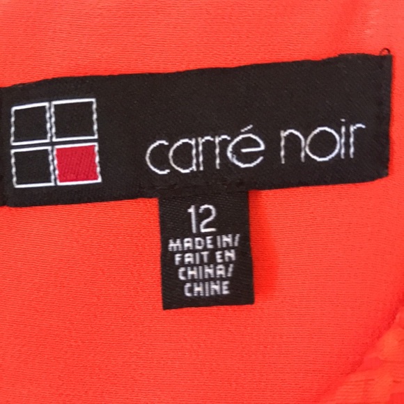 Carré noir orange layered sleeveless top with front/back textured centres EUC - Picture 2 of 6